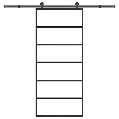 Sliding Door with Hardware Set 90x205 cm ESG Glass&Aluminium