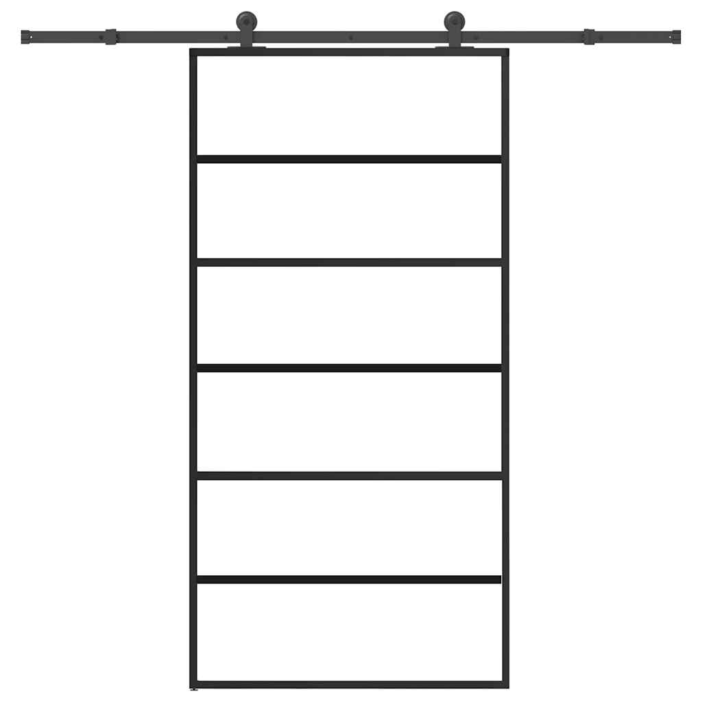 Sliding Door with Hardware Set 102x205 cm ESG Glass&Aluminium