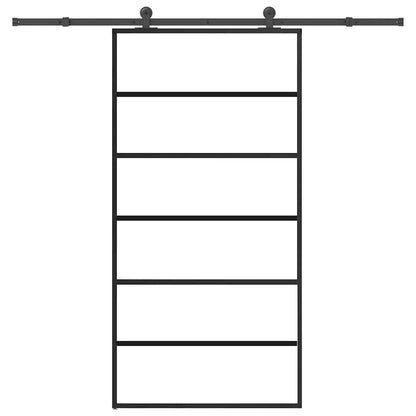 Sliding Door with Hardware Set 102x205 cm ESG Glass&Aluminium