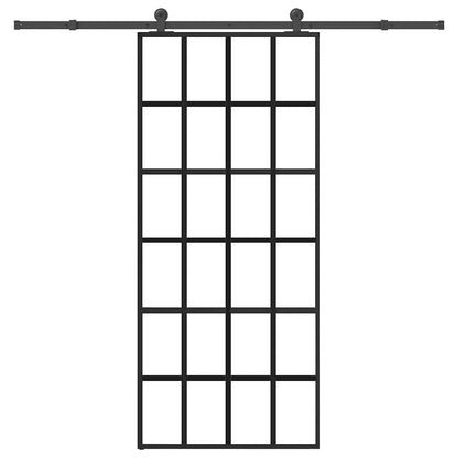 Sliding Door with Hardware Set 90x205 cm ESG Glass&Aluminium
