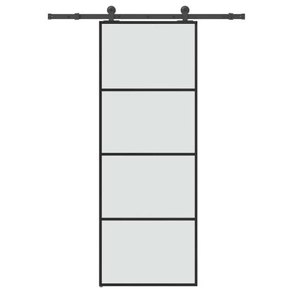 Sliding Door with Hardware Set 76x205 cm ESG Glass&Aluminium