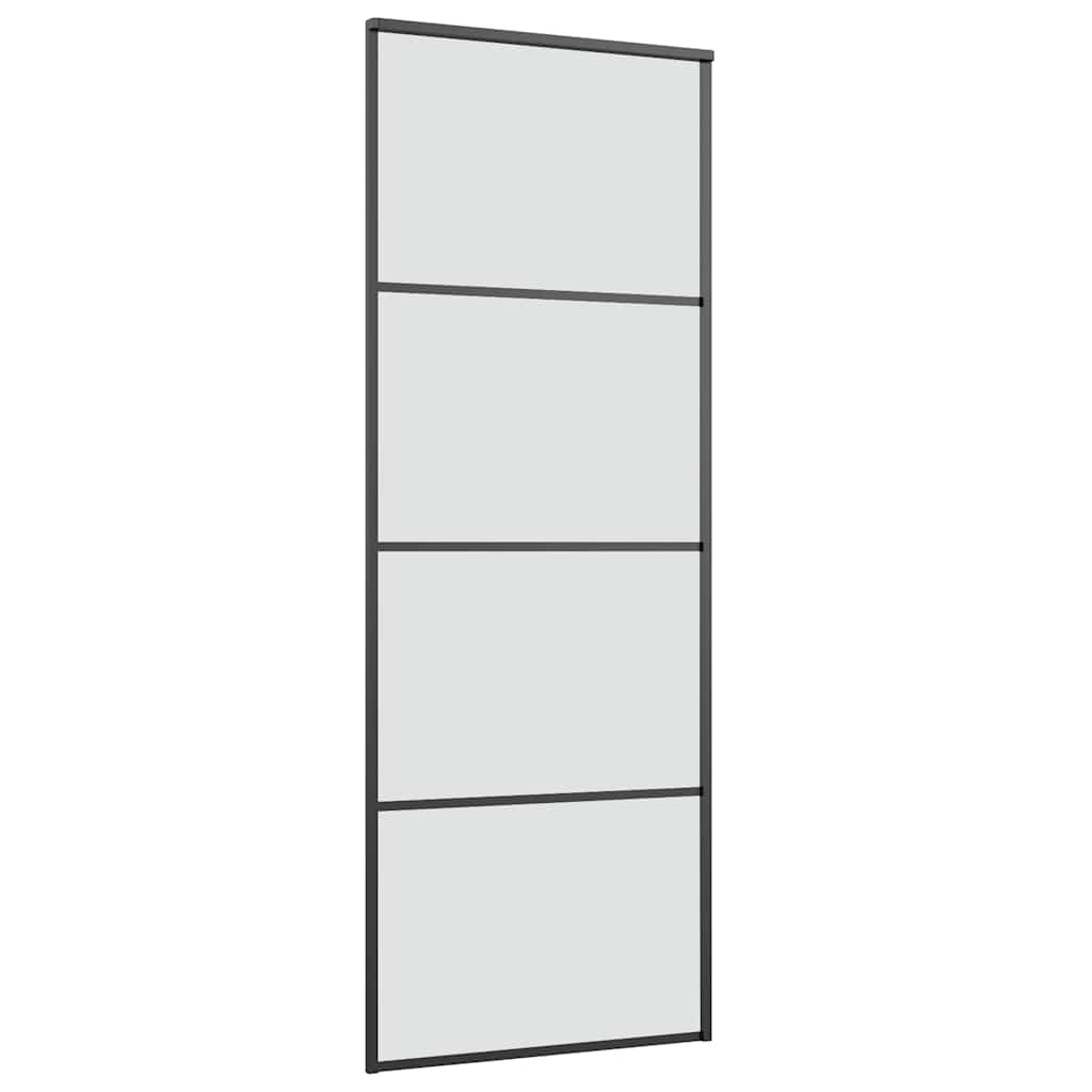 Sliding Door with Hardware Set 76x205 cm ESG Glass&Aluminium