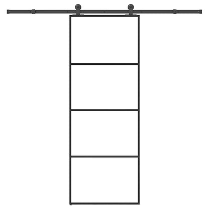 Sliding Door with Hardware Set 76x205 cm ESG Glass&Aluminium