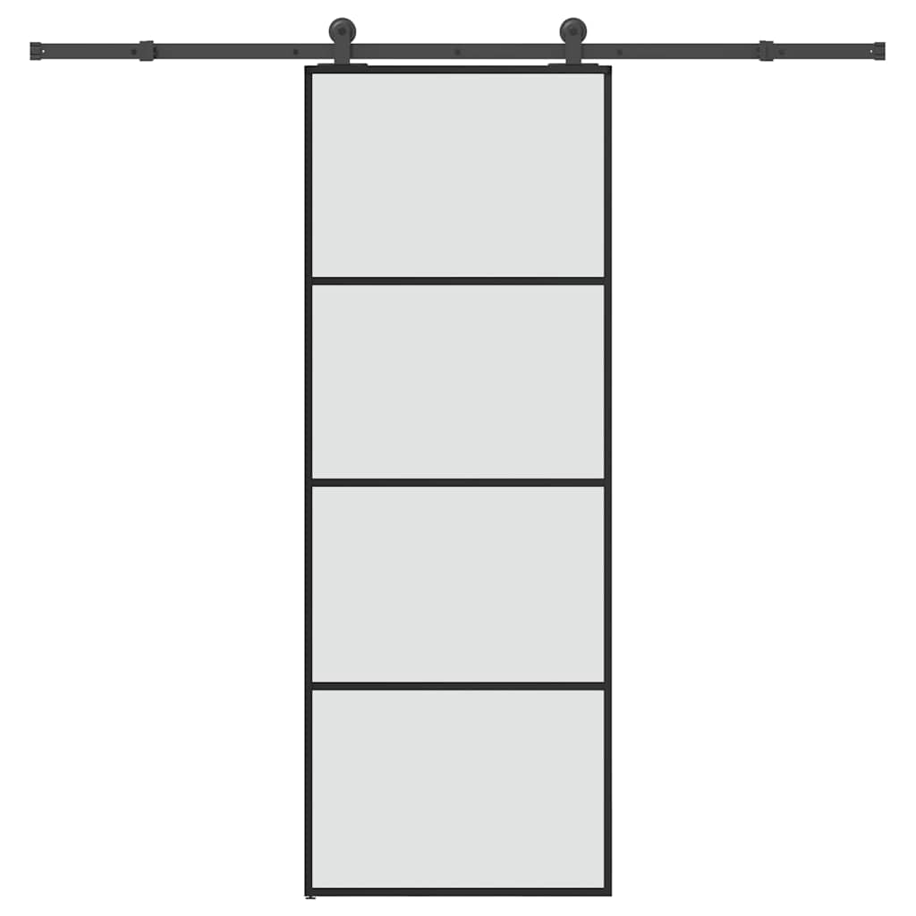 Sliding Door with Hardware Set 76x205 cm ESG Glass&Aluminium
