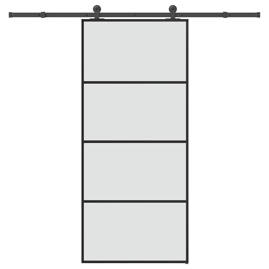 Sliding Door with Hardware Set 90x205 cm ESG Glass&Aluminium