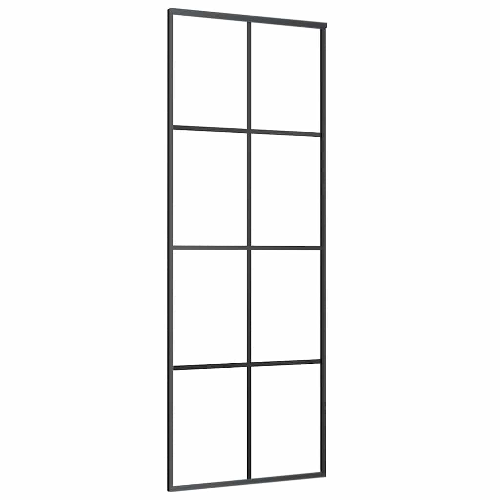 Sliding Door with Hardware Set 76x205 cm ESG Glass&Aluminium