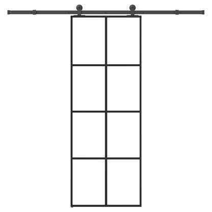 Sliding Door with Hardware Set 76x205 cm ESG Glass&Aluminium