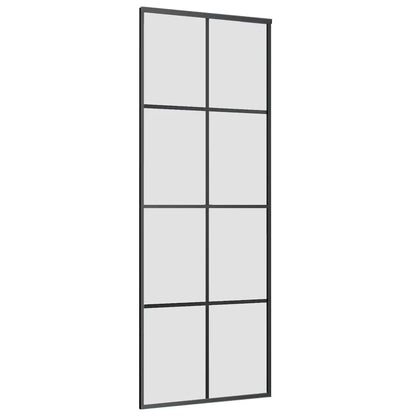 Sliding Door with Hardware Set 76x205 cm ESG Glass&Aluminium