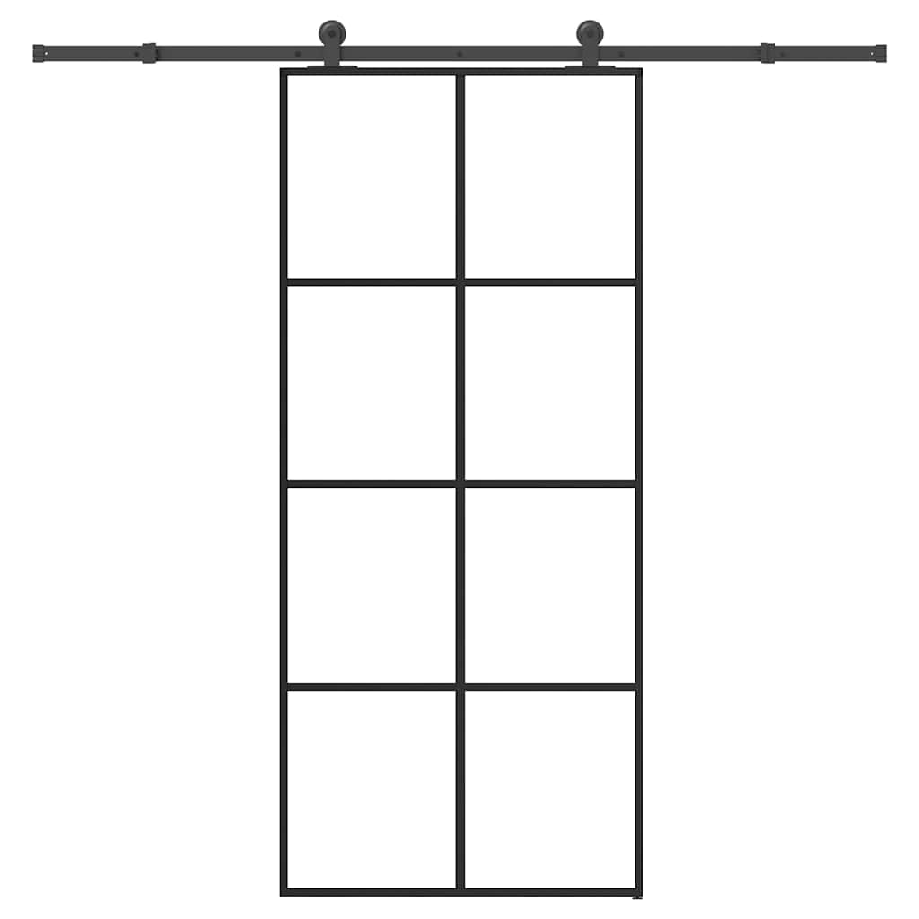 Sliding Door with Hardware Set 90x205 cm ESG Glass&Aluminium