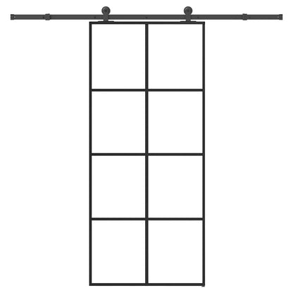 Sliding Door with Hardware Set 90x205 cm ESG Glass&Aluminium