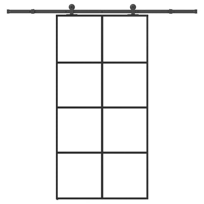 Sliding Door with Hardware Set 102,5x205 cm ESG Glass&Aluminium