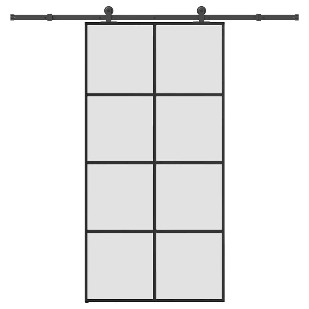 Sliding Door with Hardware Set 102,5x205 cm ESG Glass&Aluminium