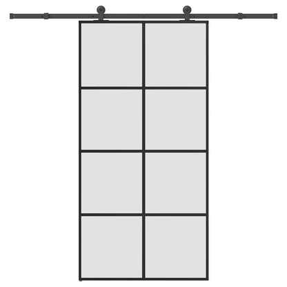 Sliding Door with Hardware Set 102,5x205 cm ESG Glass&Aluminium