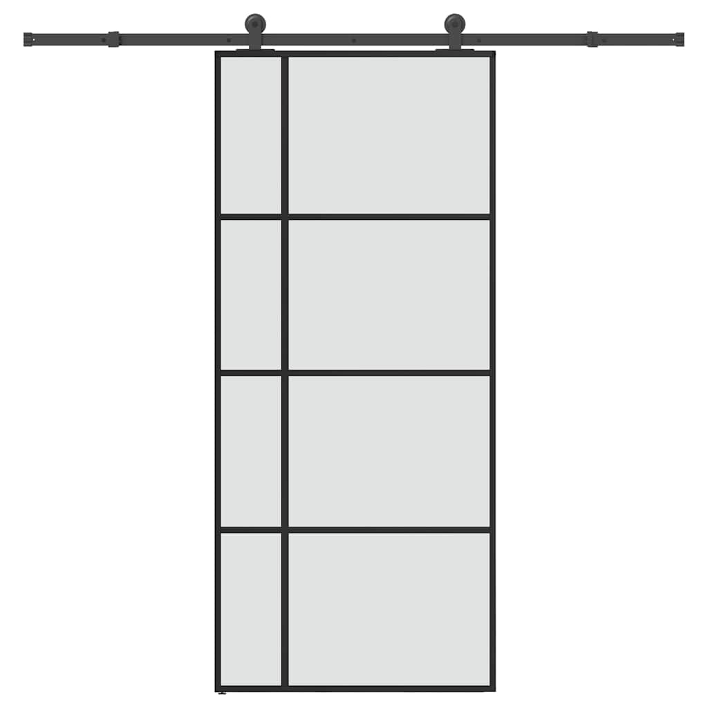 Sliding Door with Hardware Set 90x205 cm ESG Glass&Aluminium