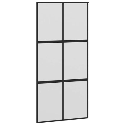 Sliding Door with Hardware Set 102,5x205 cm Tempered Glass&Aluminium
