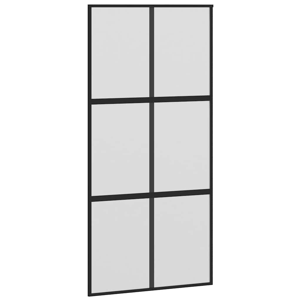 Sliding Door with Hardware Set 102,5x205 cm Tempered Glass&Aluminium