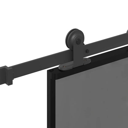 Sliding Door with Hardware Set 76x205 cm Tempered Glass&Aluminium