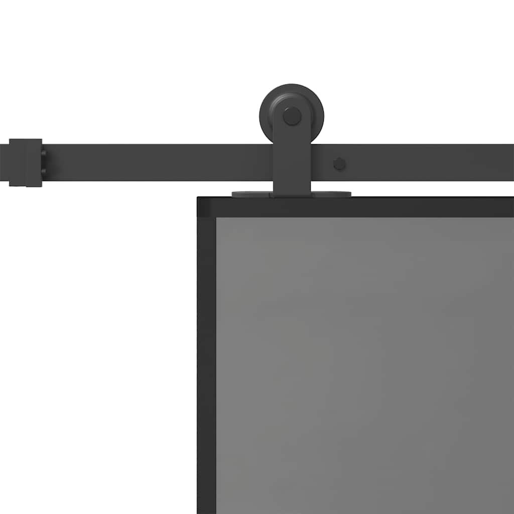 Sliding Door with Hardware Set 76x205 cm Tempered Glass&Aluminium