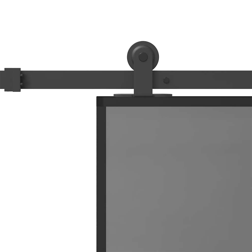 Sliding Door with Hardware Set 76x205 cm Tempered Glass&Aluminium