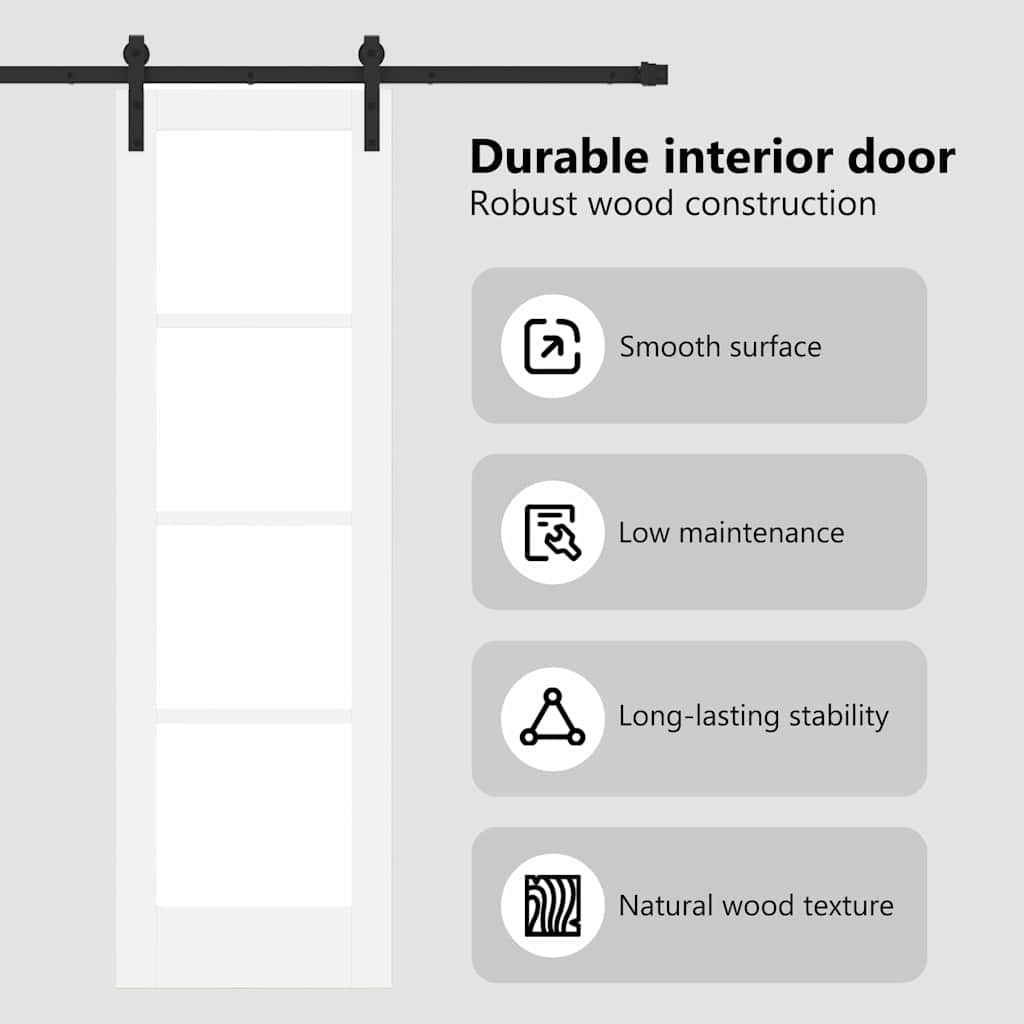 Sliding Door ORKDAL White and Black 61 x 198.5 cm