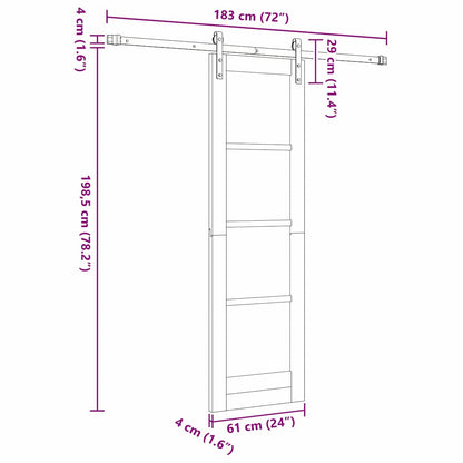 Sliding Door ORKDAL White and Black 61 x 198.5 cm