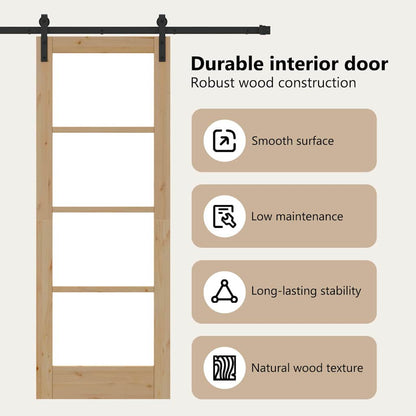 Sliding Door ORKDAL Natural and Black 73.5 x 198.5 cm