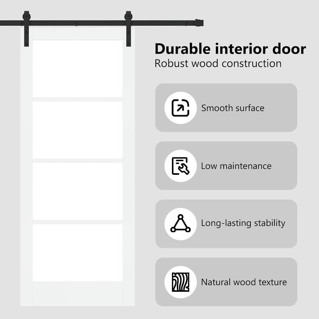 Sliding Door ORKDAL White and Black 83 x 202 cm