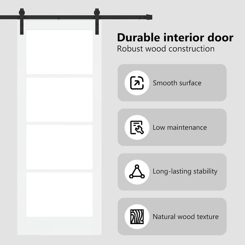 Sliding Door ORKDAL White and Black 83 x 211 cm