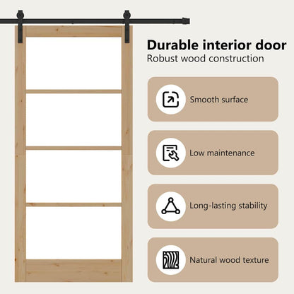 Sliding Door ORKDAL Natural and Black 93 x 202 cm