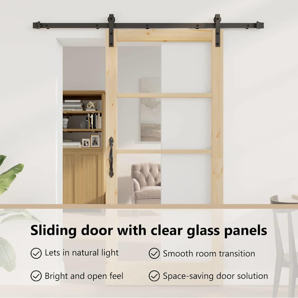 Sliding Door ORKDAL Natural and Black 93 x 202 cm