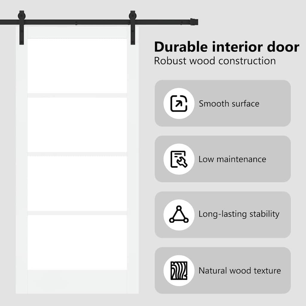 Sliding Door ORKDAL White and Black 93 x 202 cm