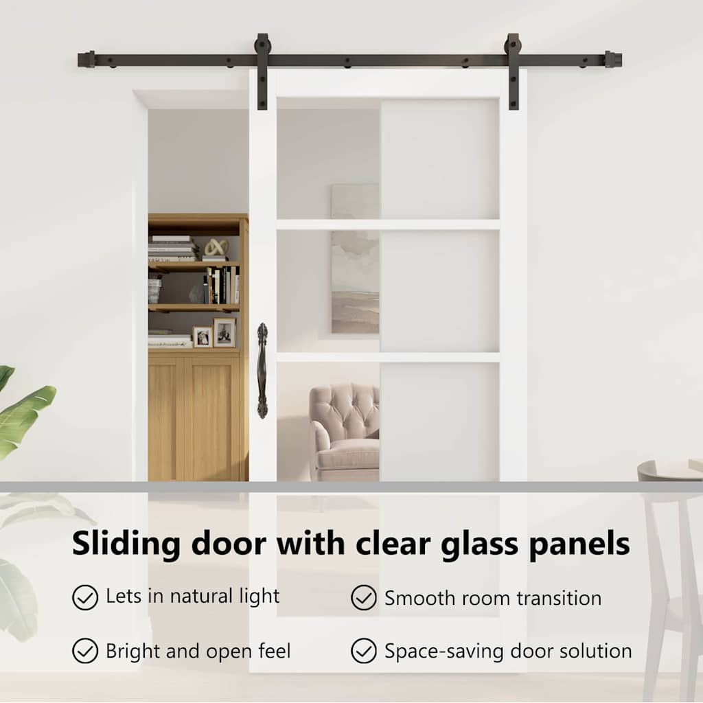 Sliding Door ORKDAL White and Black 93 x 202 cm