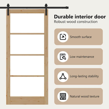 Sliding Door ORKDAL Natural and Black 93 x 211 cm