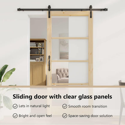 Sliding Door ORKDAL Natural and Black 93 x 211 cm