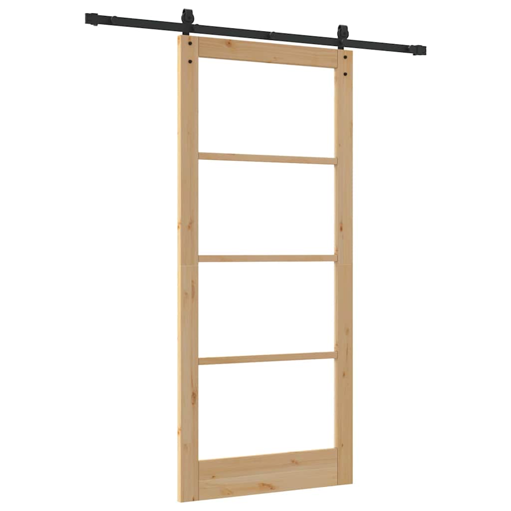Sliding Door ORKDAL Natural and Black 93 x 211 cm