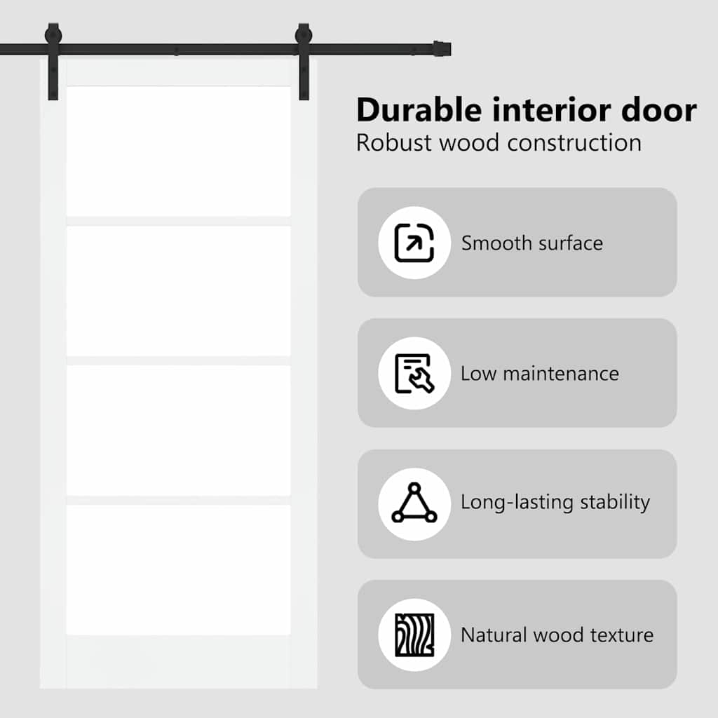 Sliding Door ORKDAL White and Black 93 x 211 cm