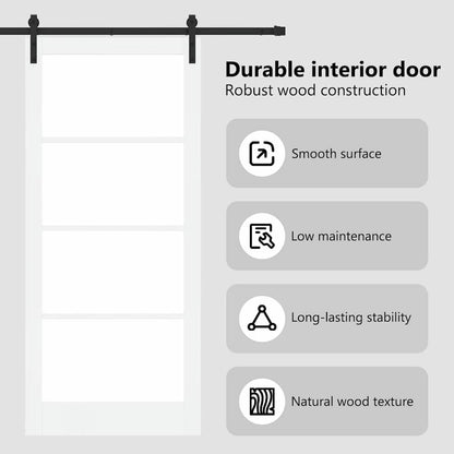 Sliding Door ORKDAL White and Black 93 x 211 cm