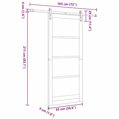 Sliding Door ORKDAL White and Black 93 x 211 cm