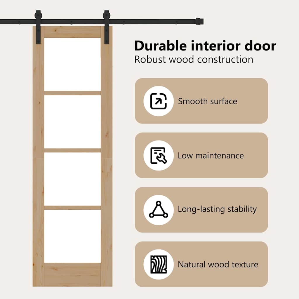 Sliding Door ORKDAL Natural and Black 61 x 198.5 cm