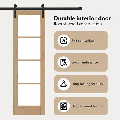 Sliding Door ORKDAL Natural and Black 61 x 198.5 cm