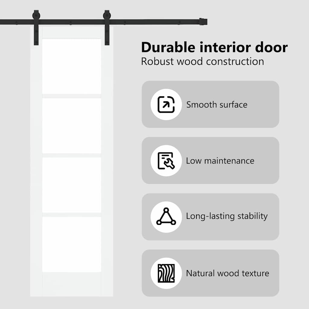 Sliding Door ORKDAL White and Black 61 x 198.5 cm
