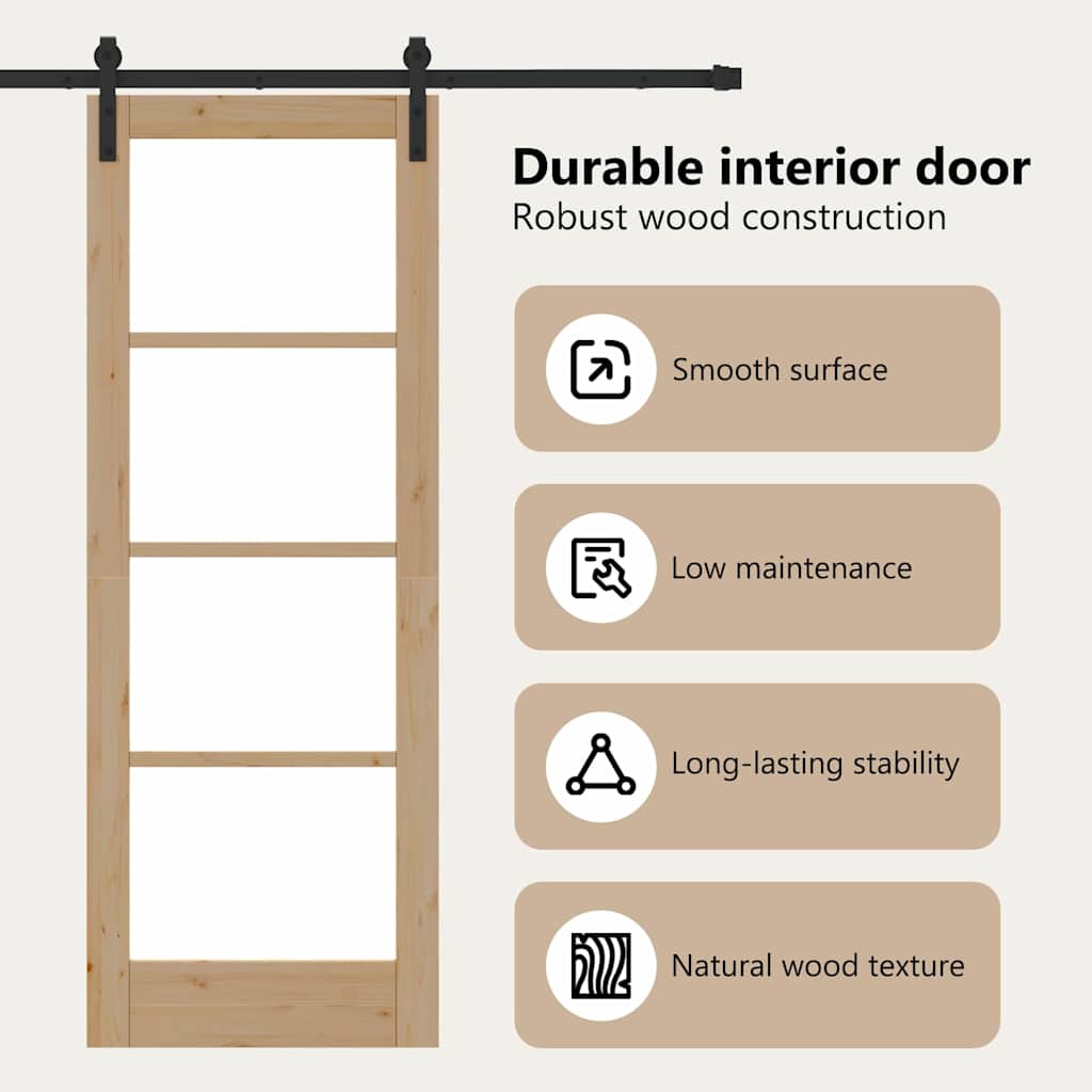 Sliding Door ORKDAL Natural and Black 73.5 x 198.5 cm