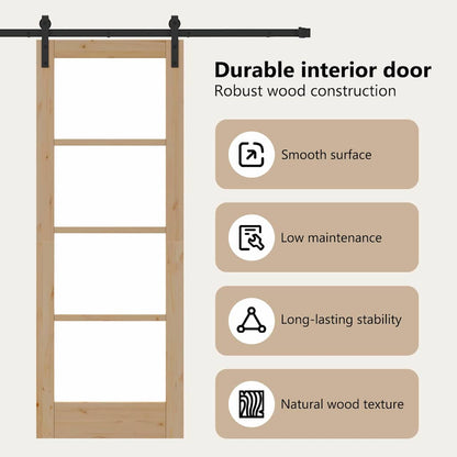Sliding Door ORKDAL Natural and Black 73.5 x 198.5 cm