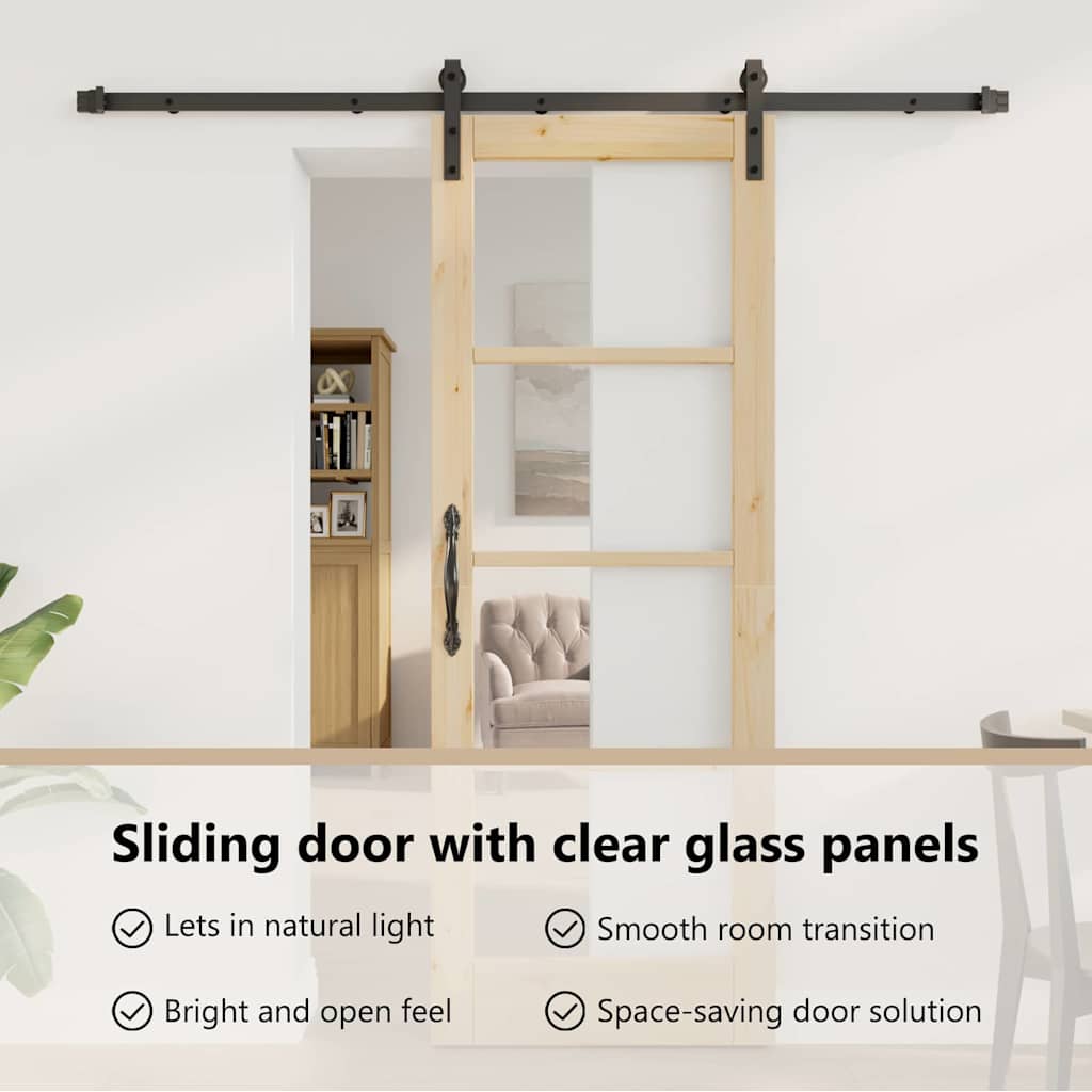 Sliding Door ORKDAL Natural and Black 73.5 x 198.5 cm
