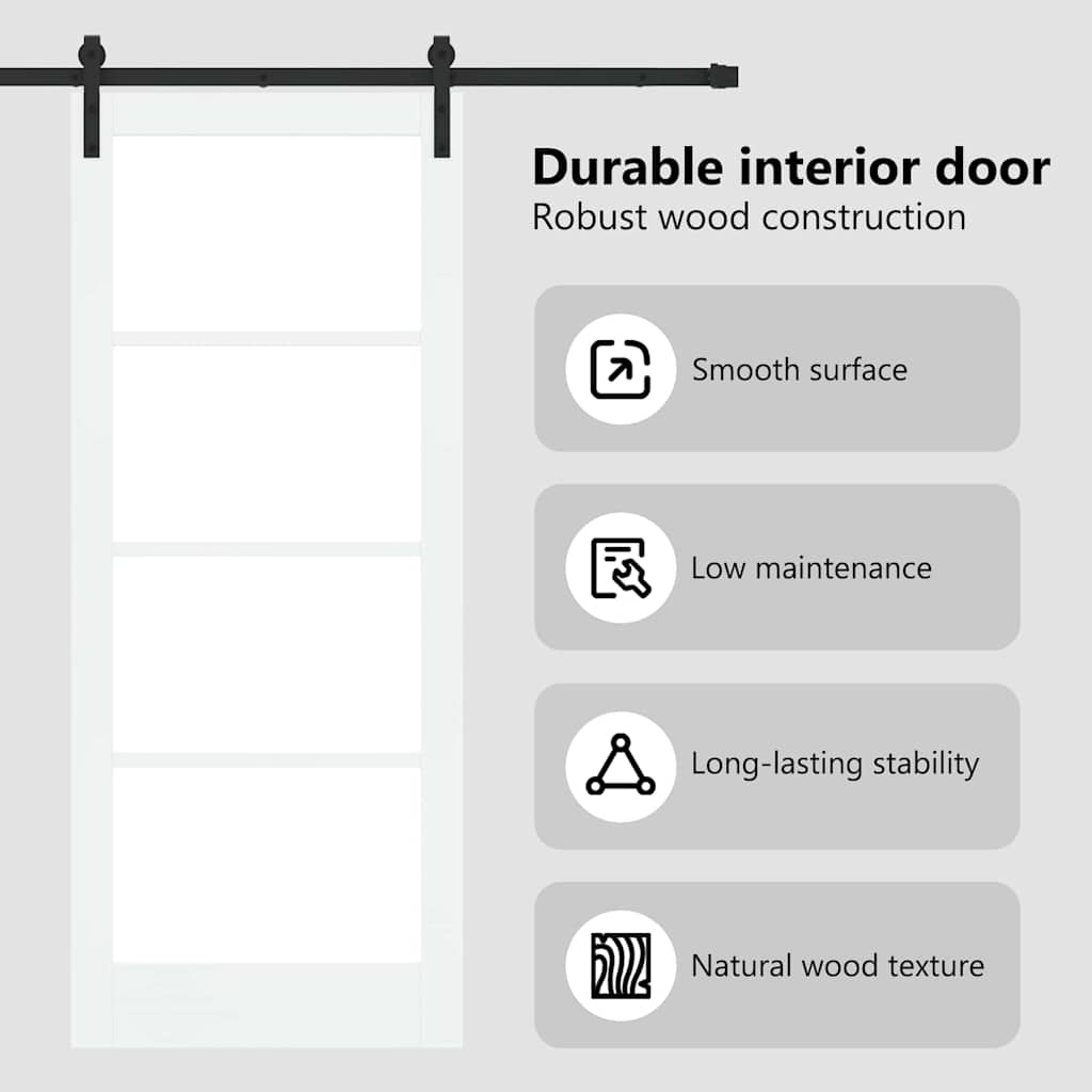 Sliding Door ORKDAL White and Black 83 x 202 cm