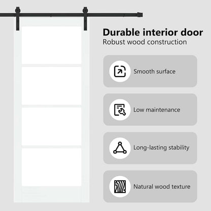 Sliding Door ORKDAL White and Black 83 x 202 cm