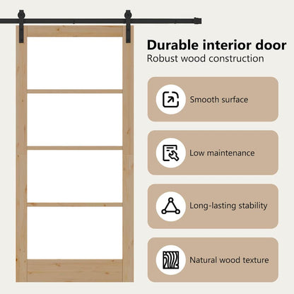 Sliding Door ORKDAL Natural and Black 93 x 202 cm