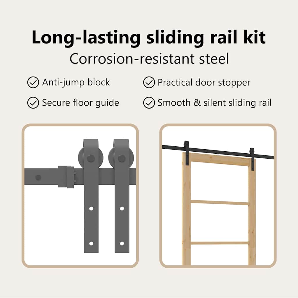 Sliding Door ORKDAL Natural and Black 93 x 202 cm