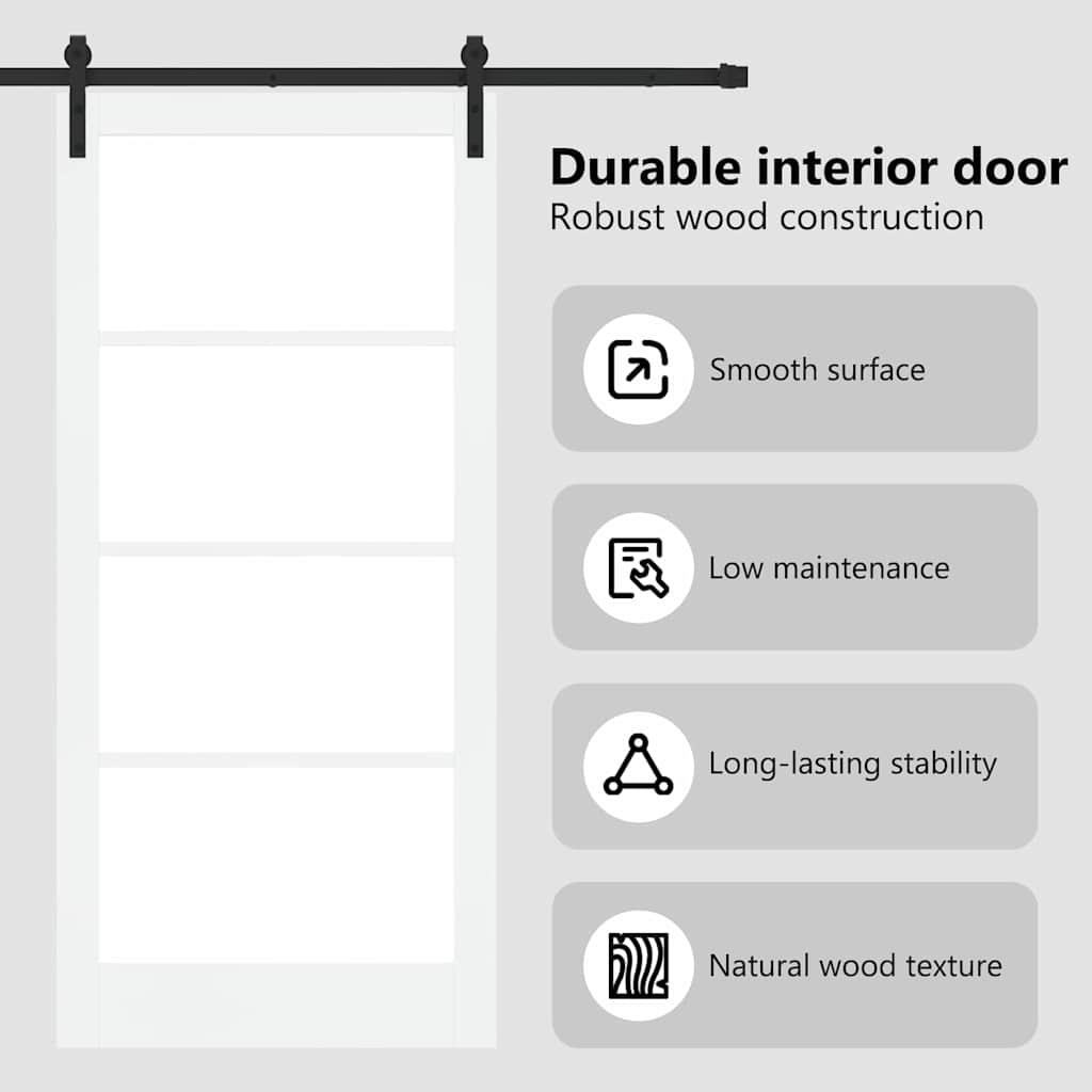Sliding Door ORKDAL White and Black 93 x 202 cm