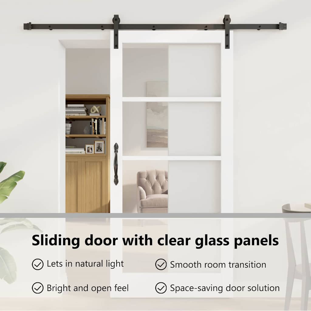 Sliding Door ORKDAL White and Black 93 x 202 cm